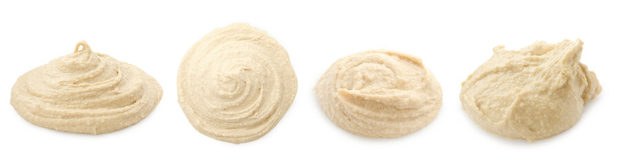 Tasty hummus on white background. Chickpea dish