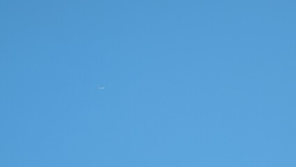 blue sky with airplane