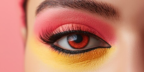 Close-up of an eye with bold makeup