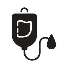 Medical Related Icon: Blood Donation. Black Fill
