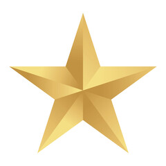 Gold star. Award symbol. Christmas decoration. Simple star icon. Vector illustration.	