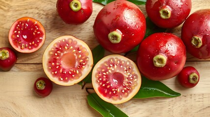 Naklejka premium Lulo fruits with unique seed pattern suitable for food blogs, agriculture articles, health websites, nutrition journals, and recipe books.