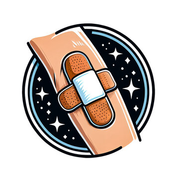 recommend clip art: Isolated vector illustration of an arm covered with a bandage on a white background.
