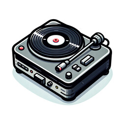 Fototapeta premium Isolated vector illustration of a record player on a white background.