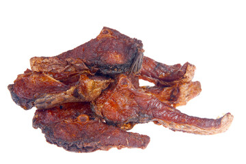 Delicious grilled fish on a white background