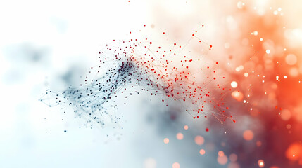 3D AI Powered Quantum Computing Vector - Minimalistic Abstract Design with Digital Connections and Particle Patterns on White Background
