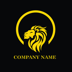 The lion head logo that looks dashing and gold in color symbolizes courage and luxury.  Perfect for sports logos, company logos, etc