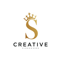 Fototapeta premium Elegant initial letter S with crown logo design. Premium Vector