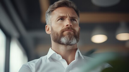 Focused Business Executive Contemplating Problem Solving Strategies