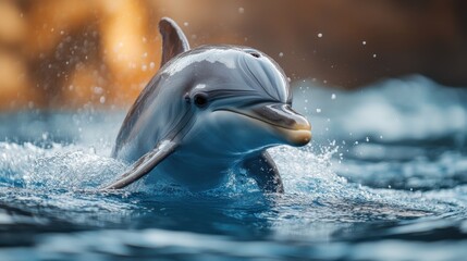 Fototapeta premium Dolphin swimming, isolated on white