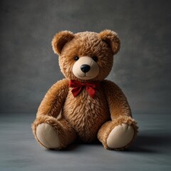Fototapeta premium Brown Teddy Bear on a Soft Background