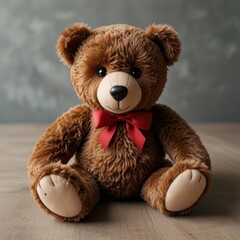 Obraz premium Brown Teddy Bear on a Soft Background
