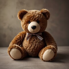 Fototapeta premium Brown Teddy Bear on a Soft Background