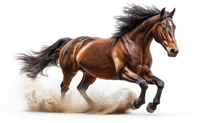 Obraz premium Equine in motion on white background