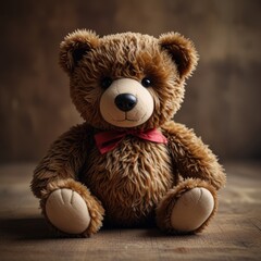 Fototapeta premium Brown Teddy Bear on a Soft Background
