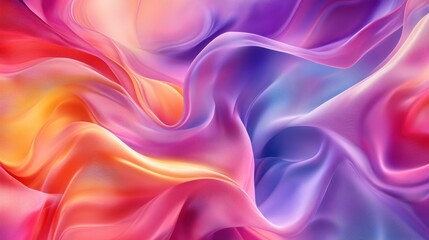 Obraz premium A vibrant abstract swirl of colorful fabric-like textures creating a dreamy atmosphere.