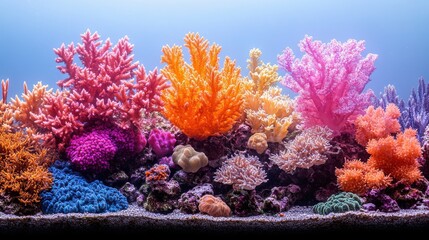 Hawaiian coral reef close-up on white background