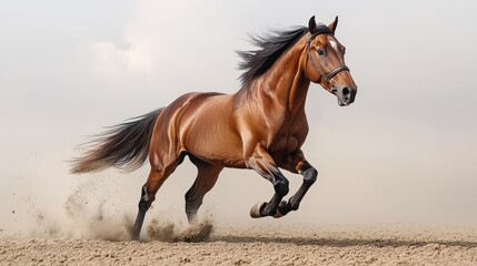 Fototapeta premium Horse running on white background