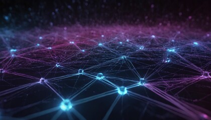 Obraz premium Digital technology and particles mesh background design 7