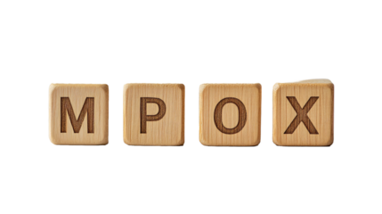Wood Pieces That Spell MPOX Transparent Background