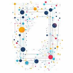 Flat AI-Driven Quantum Computing Frame: Minimalist Border Design with Quantum Elements & Particle Patterns for Smart Business Use