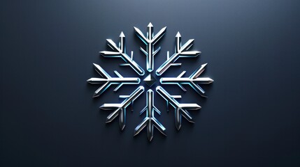 Obraz premium A futuristic snowflake icon with sleek lines and metallic accents
