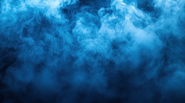 A swirling blue smoke background creating a mysterious and ethereal atmosphere.