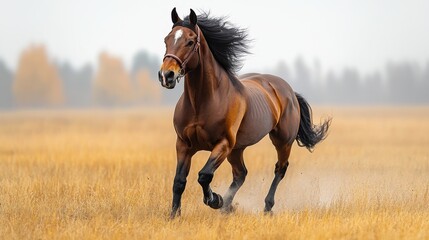Fototapeta premium Muscular quarter horse on white background