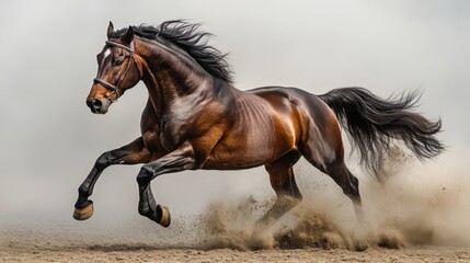 Fototapeta premium Muscular quarter horse on white background
