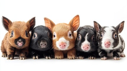 Petting zoo animals on a white background