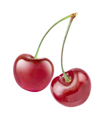 two cherries isolated on white