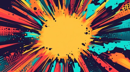 Abstract vibrant explosion artwork, dynamic and
