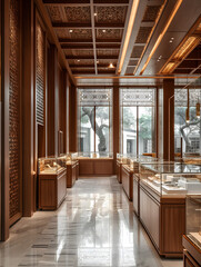 中式园林风格珠宝店店铺装修样式