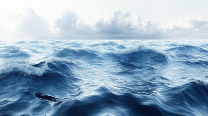 Fototapeta premium Sea surface with reflections, isolated on white