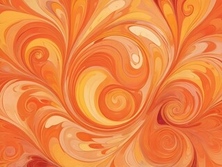 abstract Pastel Vivid orange autumn color swirls create a psychedelic abstract design with a deep luminous