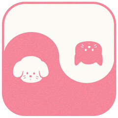 dog and cat yin yang .  cute logo . 