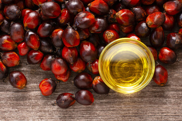 Palm oil with oil palm fruit