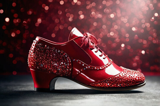 Ruby Red Samba Shoes with Floating Diamond Sparks