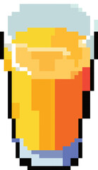 Obraz premium Pixelated Orange Juice: A refreshing glass of orange juice, rendered in a pixelated style. Perfect for retro gaming or 8-bit aesthetics. 