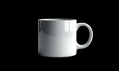 a white mug on a black background

