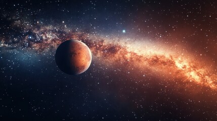 Fototapeta premium Vector abstract illustration of a galaxy and space with planets