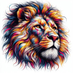 illustration painting of lion head