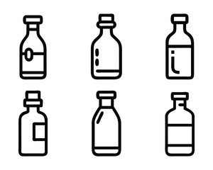 Bottle icon bundle set design in vector style