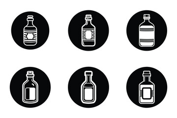 Bottle icon bundle set design in vector style