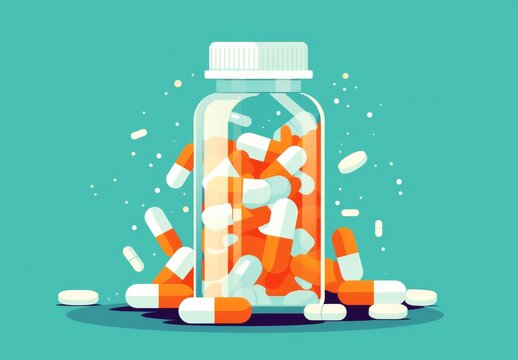 recommend clip art:  Pill Bottle on a Green Background