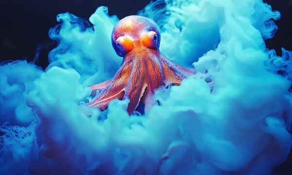 Octopus in Blue Smoke
