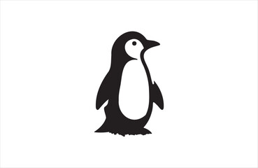 Obraz premium a penguin icon of silhouette vector illustration