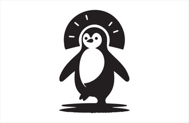 Obraz premium a penguin icon of silhouette vector illustration