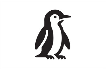 Obraz premium a penguin icon of silhouette vector illustration