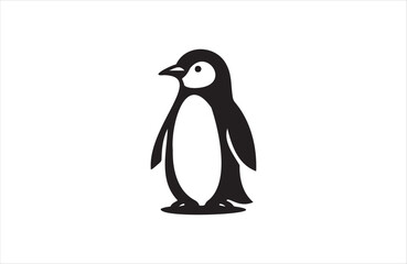 Obraz premium a penguin icon of silhouette vector illustration
